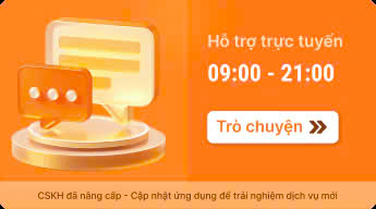 Hỗ trợ trực tuyến từ 09:00 đến 21:00